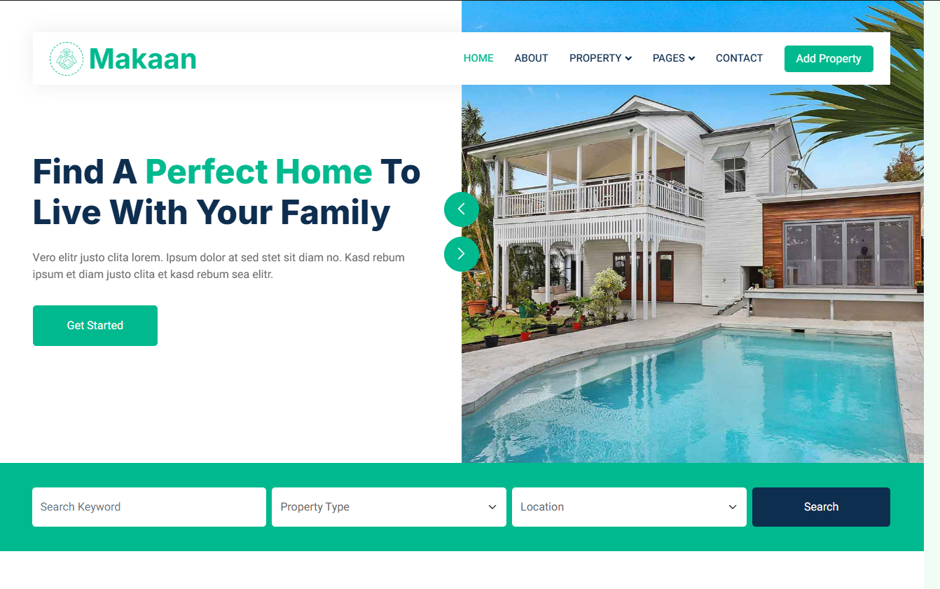 Capture d'écran du site immobilier MAkaan